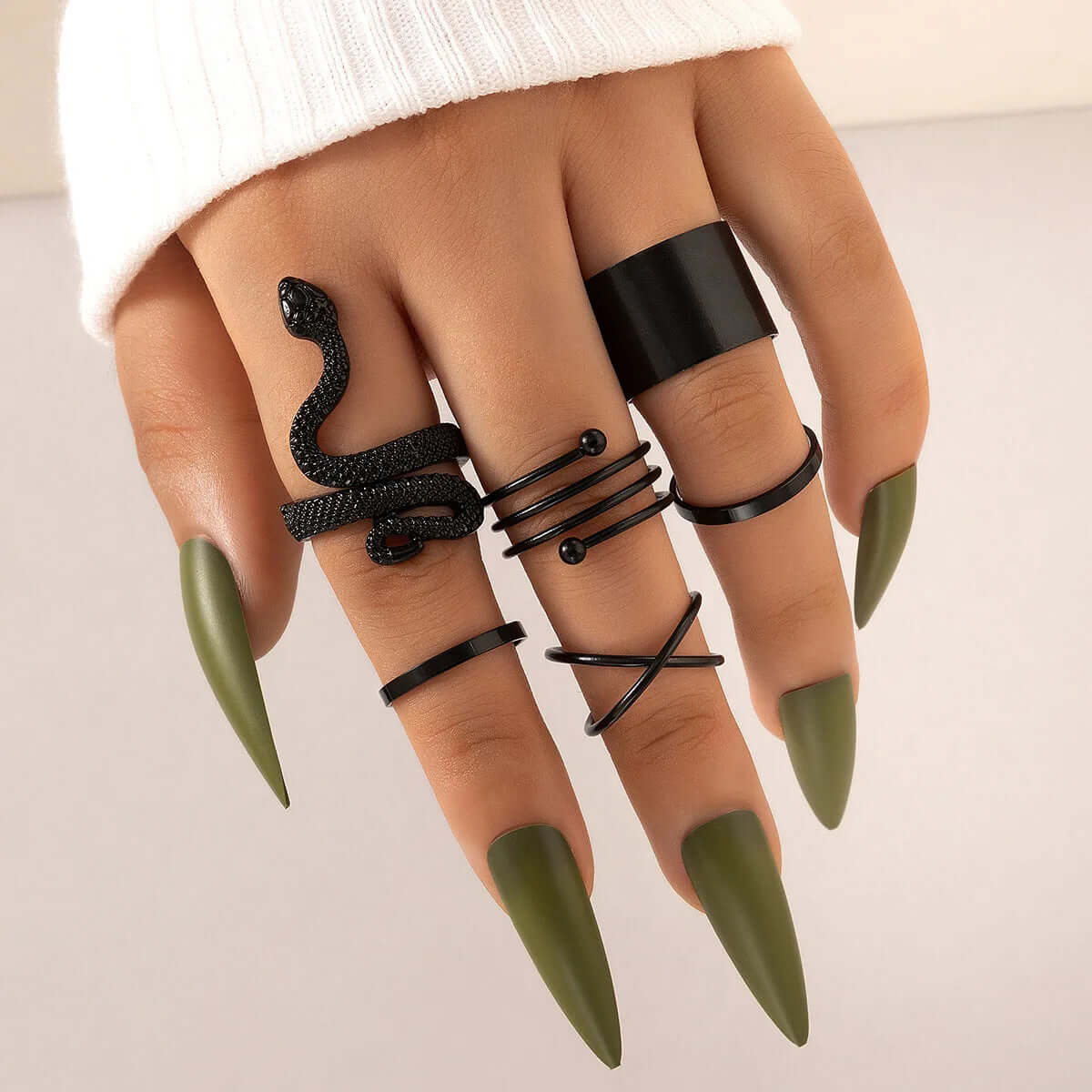 Vintage Long Snake Ring Set For Women - Viva Bella