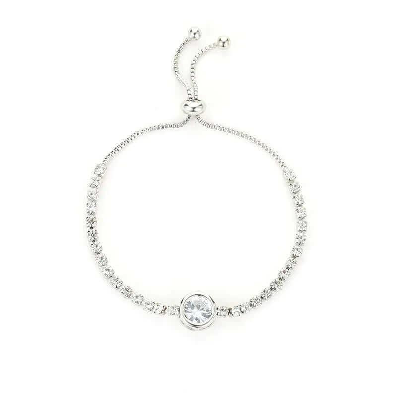 18K Gold Plated Rhinestone Bracelet – Square Zircon Adjustable Design - Viva Bella