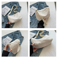 Small Canvas Crossbody Bag - Y2K Korean Style Shoulder Bag - Viva Bella