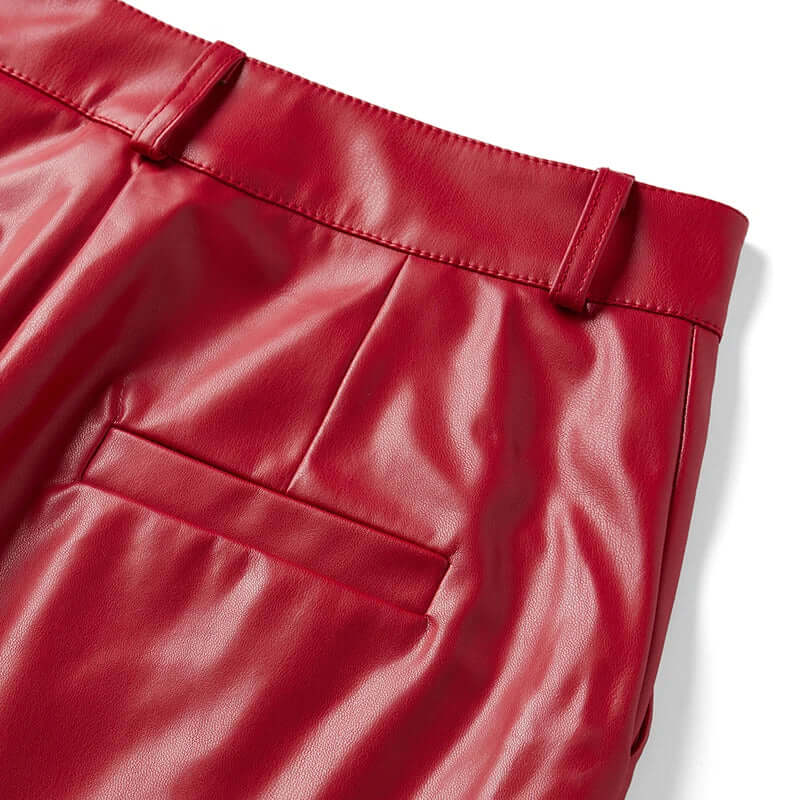 High-Waist PU Leather Trousers – Edgy & Comfortable - Viva Bella