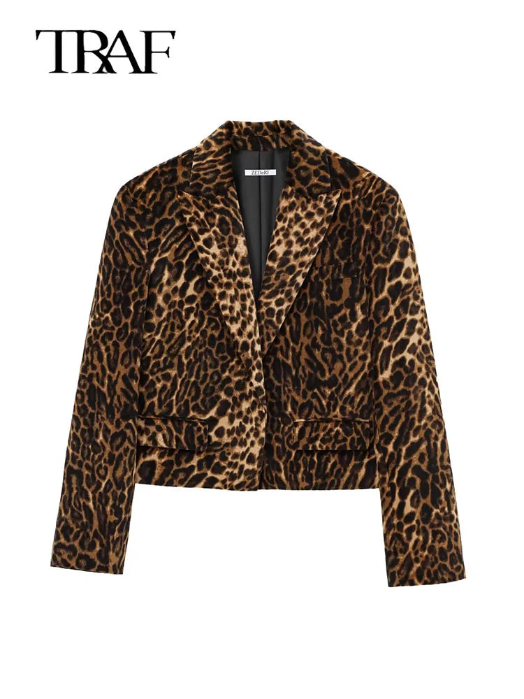 Leopard Blazer & Mini Skirt Set – Bold Statement Look