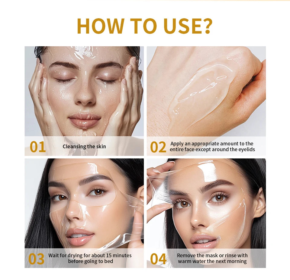 Korean Deep Collagen Mask Peel Off Mask Face Anti Wrinkle Lifting  Skin Care Masks Bio Pack Night Wrapping Woman Overnight Skin - Viva Bella